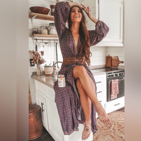 Natalie Martin Anthropologie Nico Wrap Maxi Dress Womens Medium Floral Draped - Picture 3 of 16